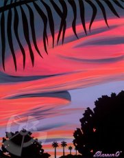 画像1: ハワイの絵画 Ewa Beach Sunset （11" x 14"） by Shannon O'Connell (1)