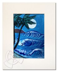 画像2: ハワイの絵画 Moonlight Surf （8" x 10"） by Drew Toonz (2)