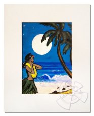 画像2: ハワイの絵画 Moonlight Prayer （8" x 10"） by Drew Toonz (2)