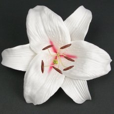 画像1: カサブランカ（ユリ）白色（中心赤色）造花ウレタンフォームフラワー花材 アウトレットSale (1)
