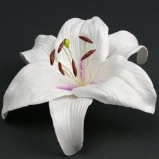 画像3: カサブランカ（ユリ）白色（中心紫色）造花ウレタンフォームフラワー花材 アウトレットSale (3)