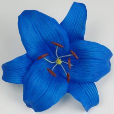 画像1: カサブランカ（ユリ）濃青色造花ウレタンフォームフラワー花材 アウトレットSale (1)