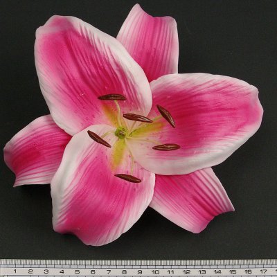 画像1: カサブランカ（ユリ）中心濃いピンク色造花ウレタンフォームフラワー花材 アウトレットSale