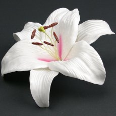 画像3: カサブランカ（ユリ）白色（中心ピンク色）造花ウレタンフォームフラワー花材 アウトレットSale (3)