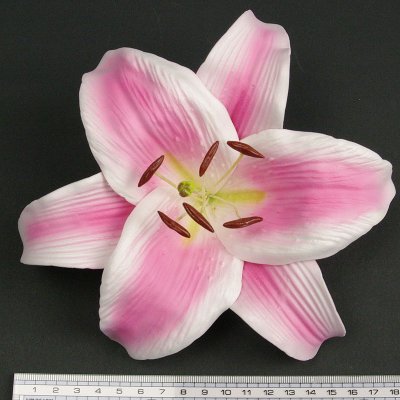 画像1: カサブランカ（ユリ）中心ピンク色造花ウレタンフォームフラワー花材 アウトレットSale