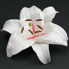 画像3: カサブランカ（ユリ）白色（中心赤色）造花ウレタンフォームフラワー花材 アウトレットSale (3)