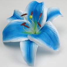 画像3: カサブランカ（ユリ）中心青色造花ウレタンフォームフラワー花材 アウトレットSale (3)