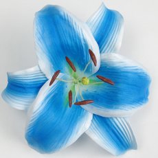 画像1: カサブランカ（ユリ）中心青色造花ウレタンフォームフラワー花材 アウトレットSale (1)