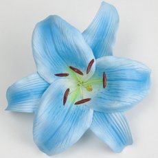 画像1: カサブランカ（ユリ）水色造花ウレタンフォームフラワー花材 アウトレットSale (1)