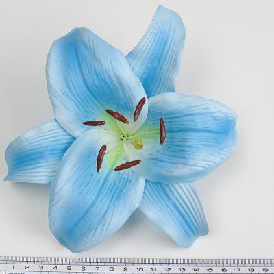 画像1: カサブランカ（ユリ）水色造花ウレタンフォームフラワー花材 アウトレットSale