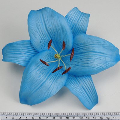 画像1: カサブランカ（ユリ）水色造花ウレタンフォームフラワー花材 アウトレットSale