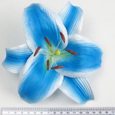 画像2: カサブランカ（ユリ）中心青色造花ウレタンフォームフラワー花材 アウトレットSale (2)