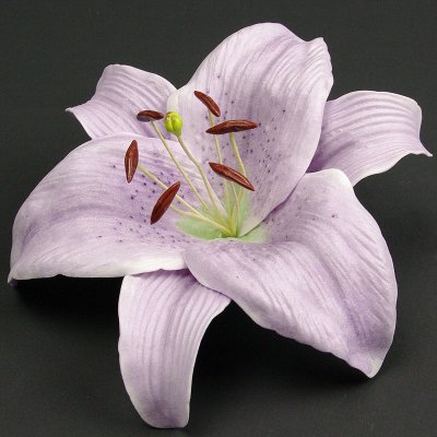 画像2: カサブランカ（ユリ）薄い紫色（グレー系）造花ウレタンフォームフラワー花材 アウトレットSale