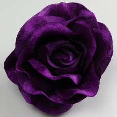 画像1: ローズ（バラ）紫色【べロア風素材】造花花材フラワー アウトレットSale (1)