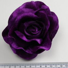 画像2: ローズ（バラ）紫色【べロア風素材】造花花材フラワー アウトレットSale (2)