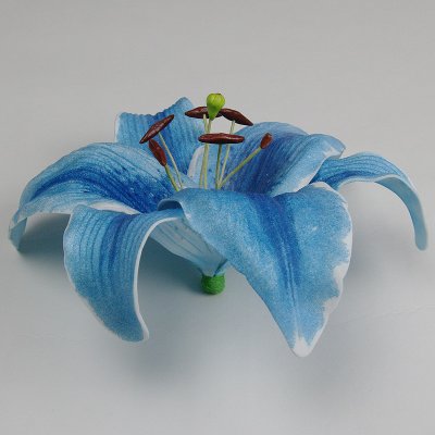 画像2: カサブランカ（ユリ）青色造花ウレタンフォームフラワー花材 アウトレットSale