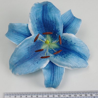 画像1: カサブランカ（ユリ）青色造花ウレタンフォームフラワー花材 アウトレットSale