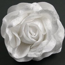 画像1: ローズ（バラ）純白色【べロア風素材】造花花材フラワー アウトレットSale (1)