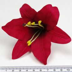 画像2: リリー（百合）赤色造花シルクフラワー花材 アウトレットSale (2)