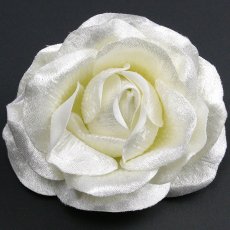 画像1: ローズ（バラ）オフホワイト色【べロア風素材】造花花材フラワー アウトレットSale (1)