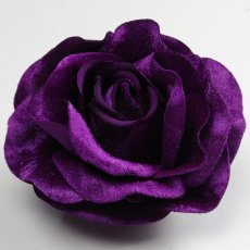 画像3: ローズ（バラ）紫色【べロア風素材】造花花材フラワー アウトレットSale (3)