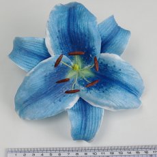 画像2: カサブランカ（ユリ）青色造花ウレタンフォームフラワー花材 アウトレットSale (2)