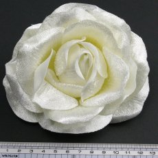 画像2: ローズ（バラ）オフホワイト色【べロア風素材】造花花材フラワー アウトレットSale (2)