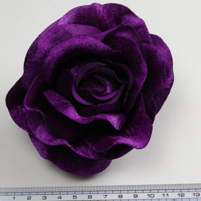 画像1: ローズ（バラ）紫色【べロア風素材】造花花材フラワー アウトレットSale