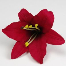 画像1: リリー（百合）赤色造花シルクフラワー花材 アウトレットSale (1)