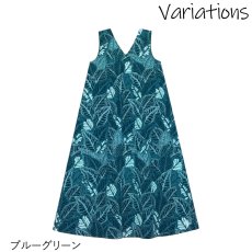 画像11: HuliHuli ドレス スクエアネック Vネック 前後2way クロトンリーフ柄 送料無料 (11)