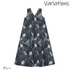画像13: HuliHuli ドレス スクエアネック Vネック 前後2way クロトンリーフ柄 送料無料 (13)