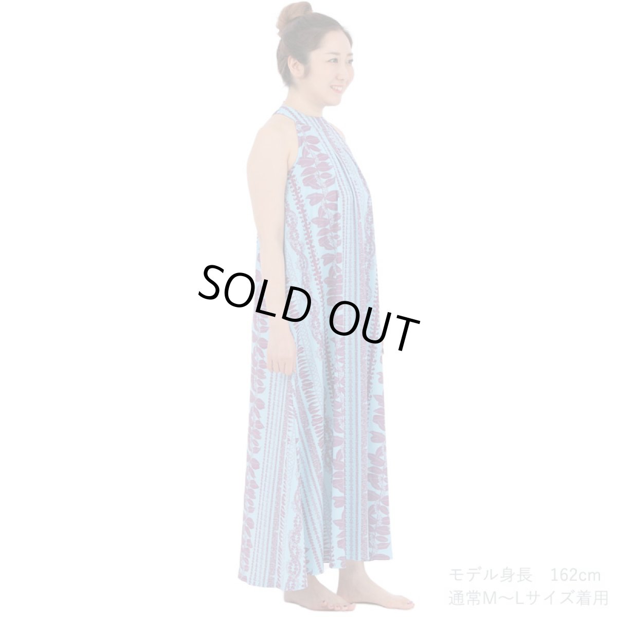 画像7: フラダンス ワンピース リゾート フラドレス ステージ衣装 ラウンドネック ロングドレス ポケット付き  フリーサイズ 2024年 (7)