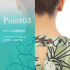 画像4: ナウパカプリント柄生地 フラダンス 舞台衣装 ラウンドネック ロングドレス ポケット付き  Naupaka柄 (4)