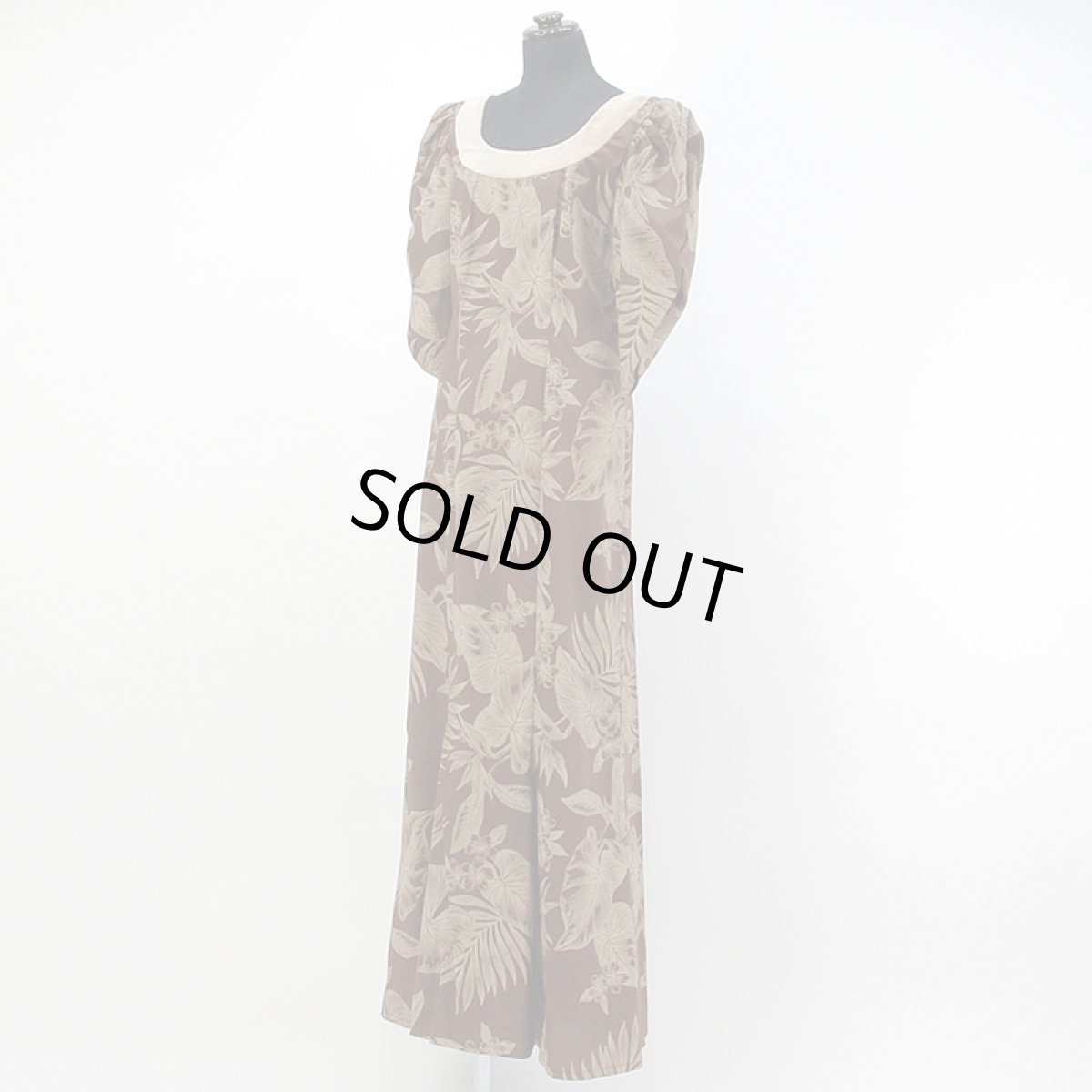 画像1: プリンセス・カイウラニ・ファッション・ムームー【袖あり/茶色】Sale (1)