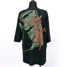 画像3: East Honolulu Clothing Campany製7分袖トップス ラウアエ&バナナリーフ柄 黒地 (3)