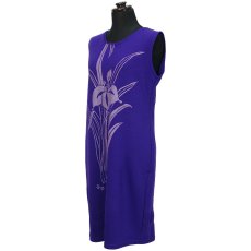 画像1: East Honolulu Clothing Campany製ラウンドネックドレス アイリス柄 紫×ラベンダー (1)