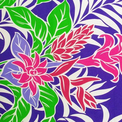 画像2: ハワイアン・ファブリック≪ヘリコニア柄/紫≫