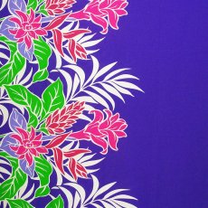 画像1: ハワイアン・ファブリック≪ヘリコニア柄/紫≫ (1)