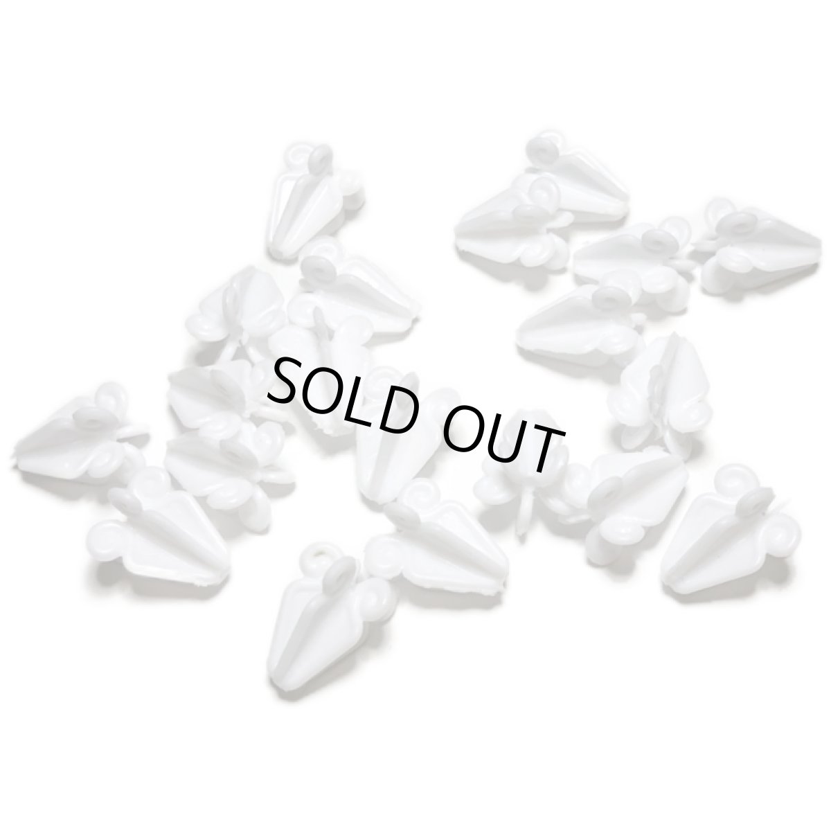 画像1: クラウンフラワー部材≪プラスティック製ビーズ形状≫白色（20個1セット） (1)