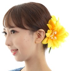 画像2: フラダンス 舞台衣装 スモールダリア ヘアクリップ (2)