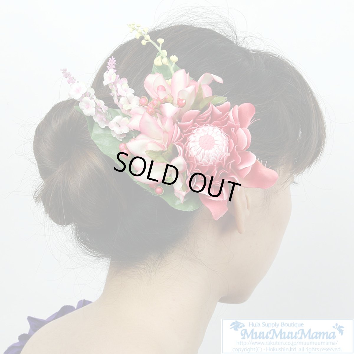 画像2: トーチジンジャー ヘアクリップ 赤 シルクフラワー素材 フラダンス衣装 (2)