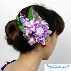 画像2: トーチジンジャー ヘアクリップ 紫 フラダンス 舞台衣装 髪飾り (2)
