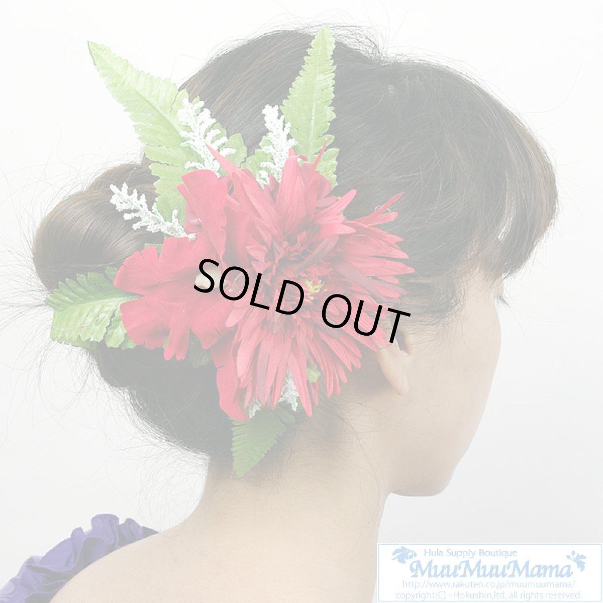 画像2: 売り切りSALE 廃番 在庫限り ガーベラ＆オーキッド＆ローズ ヘアクリップ 赤 (2)
