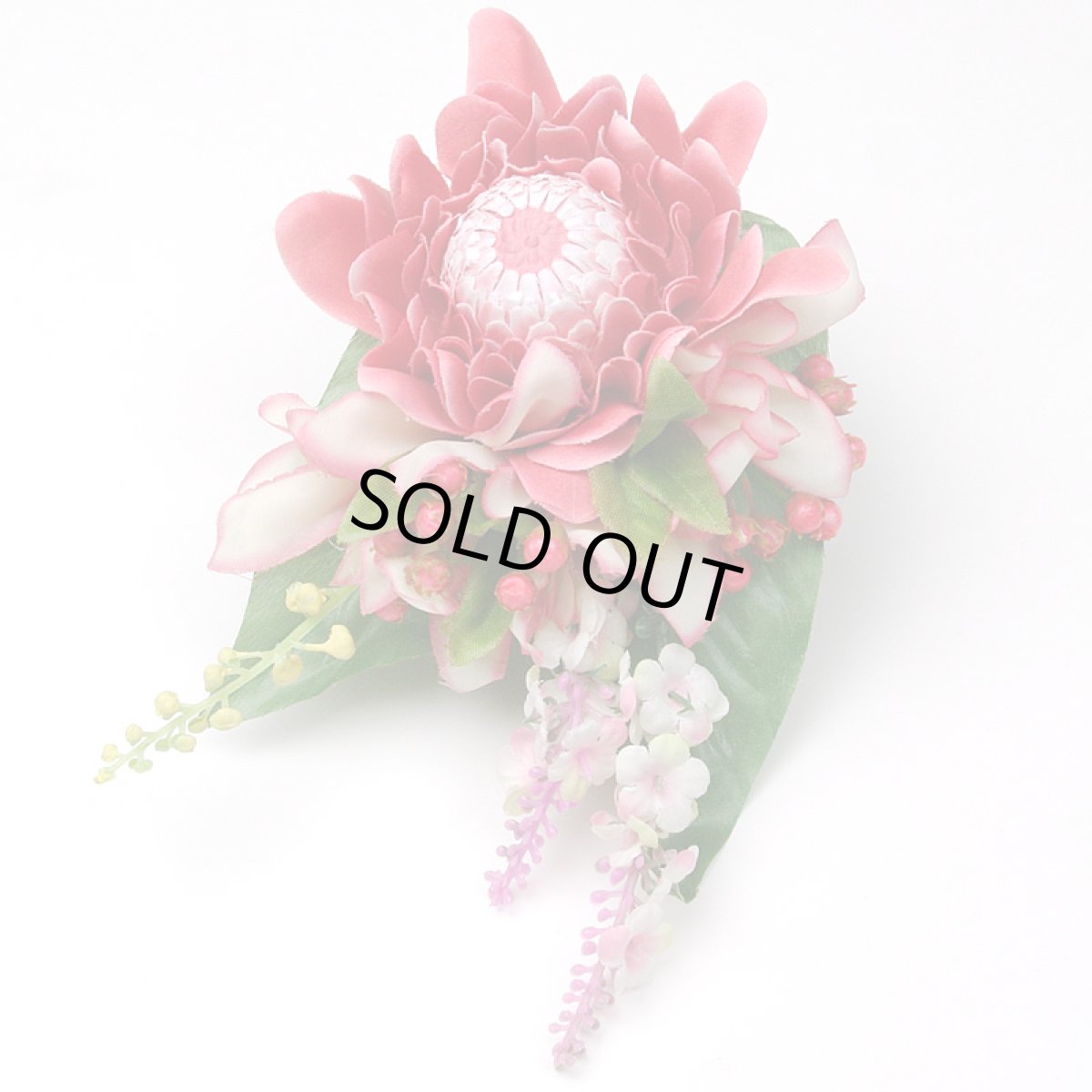 画像3: トーチジンジャー ヘアクリップ 赤 シルクフラワー素材 フラダンス衣装 (3)