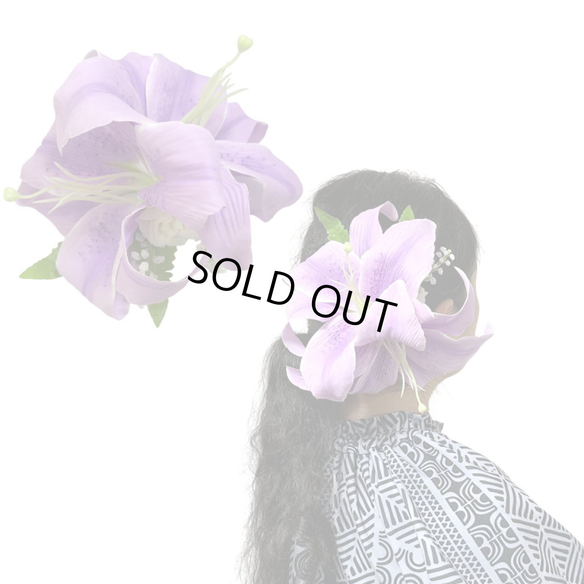 画像1: カサブランカ ヘアクリップ ラベンダー シルクフラワー素材 (1)