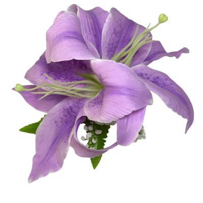 画像1: カサブランカ ヘアクリップ ラベンダー シルクフラワー素材