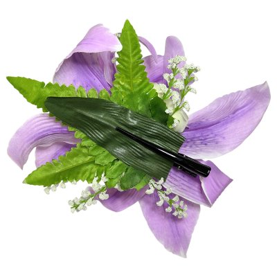 画像2: カサブランカ ヘアクリップ ラベンダー シルクフラワー素材