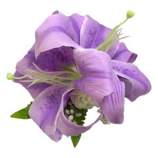 画像7: カサブランカ ヘアクリップ ラベンダー シルクフラワー素材 (7)