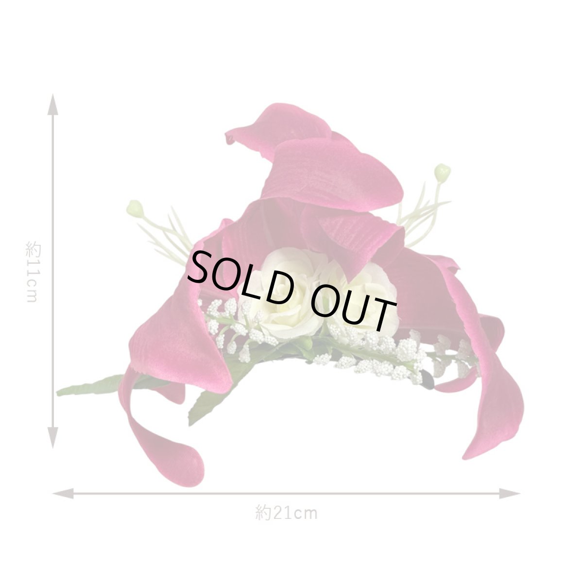 画像3: カサブランカ ヘアクリップ 赤ピンク シルクフラワー素材 (3)