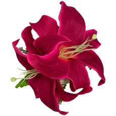 画像4: カサブランカ ヘアクリップ 赤ピンク シルクフラワー素材 (4)